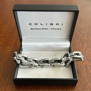 Men’s Colibri Silver and Black Bracelet